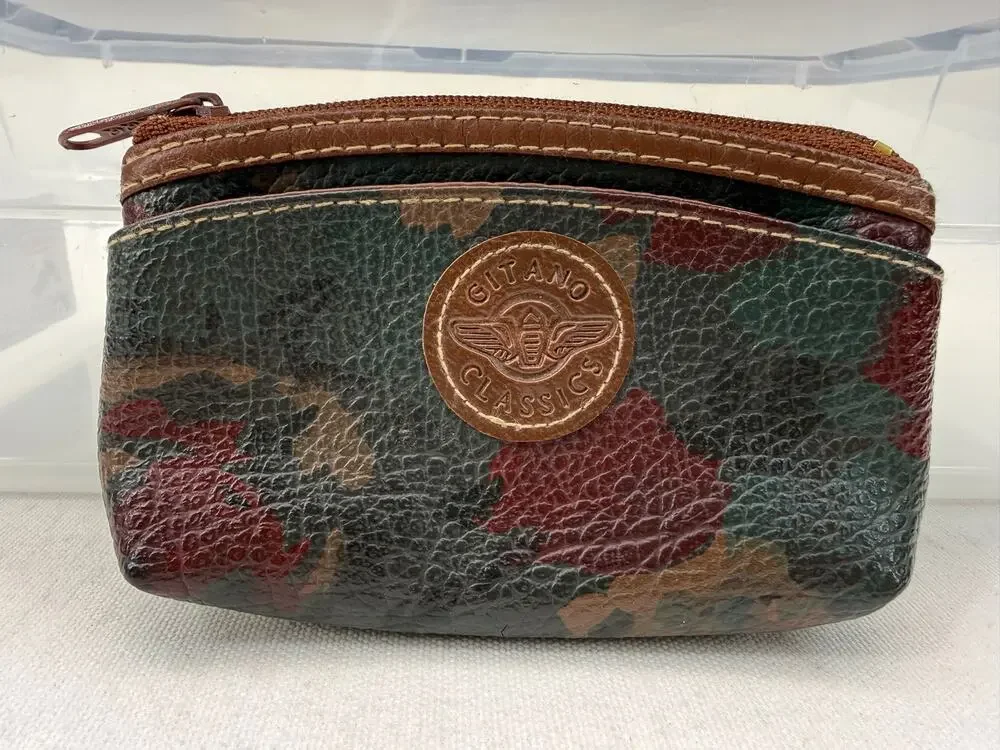 Gitano Classics Vintage 90s Coin Purse Change Pouch Zip Top ID Case